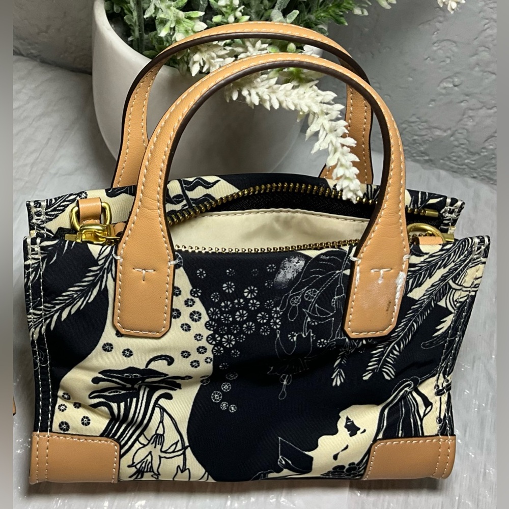 Tory Burch Black and Tan Mini Bag with Structured Design - Picture 2 of 2